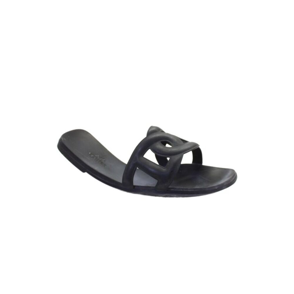 Hermes Womens Slide On Casual Sandals Black Size 37 7